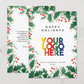 Holiday Corporate Business Logo Christmas Card (Voorkant / Achterkant)