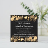 Holiday Corporate Fundraiser Gala Event Gold Kaart (Staand voorkant)