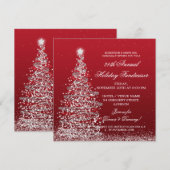 Holiday Corporate Fundraiser Gala Silver en Red Kaart (Voorkant / Achterkant)