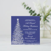 Holiday Corporate Fundraiser Gala Silver Navy Blue Kaart (Staand voorkant)