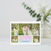 Holiday Cpure Pink Pastel Iridescent Foto Briefkaart (Staand voorkant)