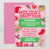 Holiday Craft Fair Kerstmis Uitnodiging (Voorkant / Achterkant)