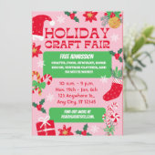 Holiday Craft Fair Kerstmis Uitnodiging (Staand voorkant)