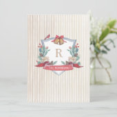 Holiday Crest - Familie Monogram - Kerstkaart (Staand voorkant)