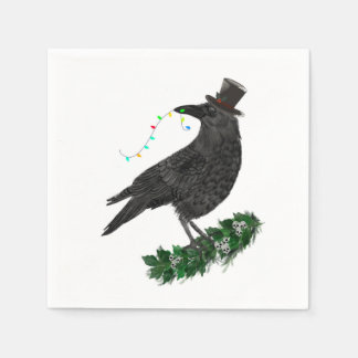 Holiday Crow with Top Hat Servet