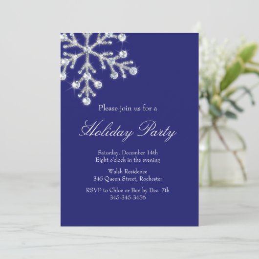 Holiday Crystal Snowflake Kaart (Staand voorkant)