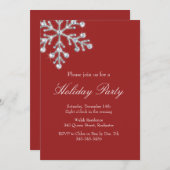 Holiday Crystal Snowflake (rood) Kaart (Voorkant / Achterkant)