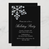 Holiday Crystal Snowflake (zwart) Kaart (Voorkant / Achterkant)