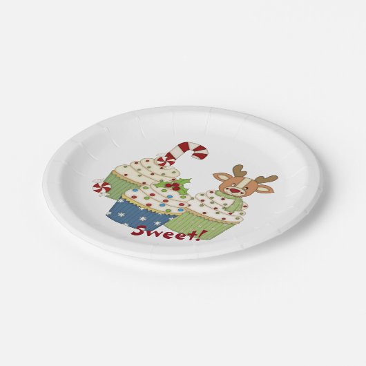 Holiday Cupcake Papieren Bordje (Gekanteld)