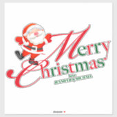 Holiday Custom Merry Christmas Sticker (Vel)