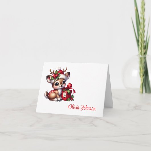 Holiday Custom Name Folded Note Cards Bedankkaart (Voorkant)