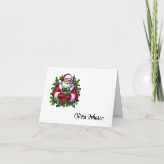 Holiday Custom Name Folded Note Cards Bedankkaart (Voorkant)