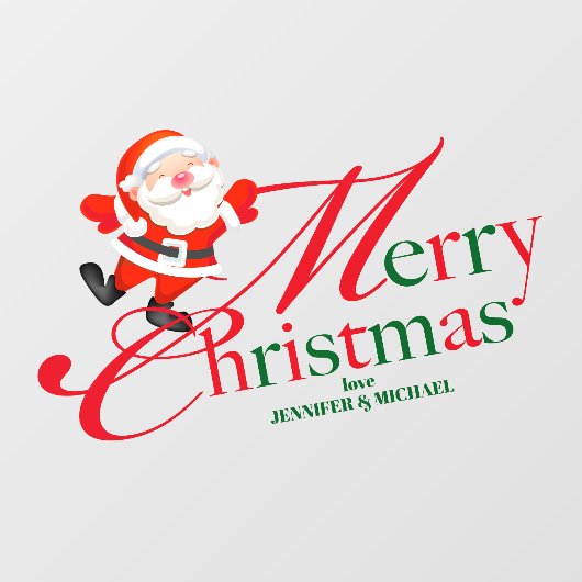 Holiday Custom Text Merry Christmas Raamsticker (Vel)