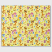 Holiday cute cartoon giraffe cadeaupapier (Vlak)