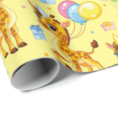 Holiday cute cartoon giraffe cadeaupapier (Rol Hoek)