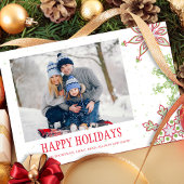 Holiday Cute Snowflake Whimsical Colorful 2 Foto Feestdagenkaart