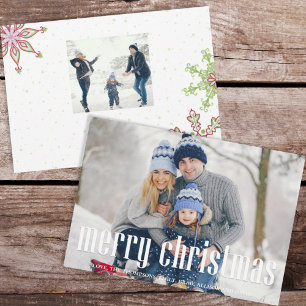 Holiday Cute Snowflake Whimsical Colorful 2 Foto Feestdagenkaart