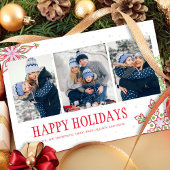 Holiday Cute Snowflake Whimsical Colorful 4 Feestdagenkaart