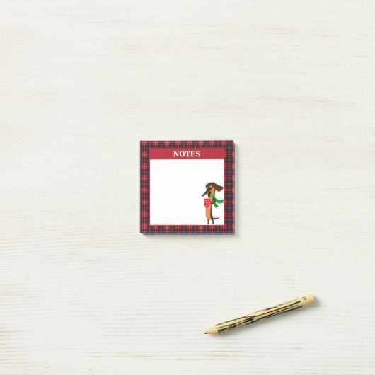 Holiday Dachshund Pset Post-it® Notes (Op bureau)
