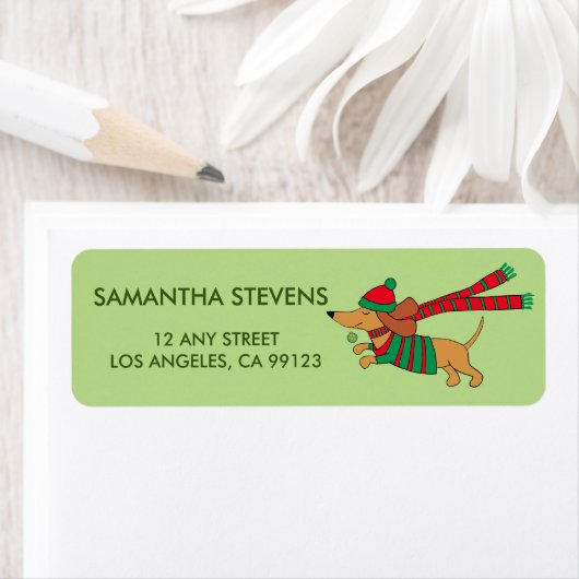 Holiday Dachshund Return Address Labels (Insitu)