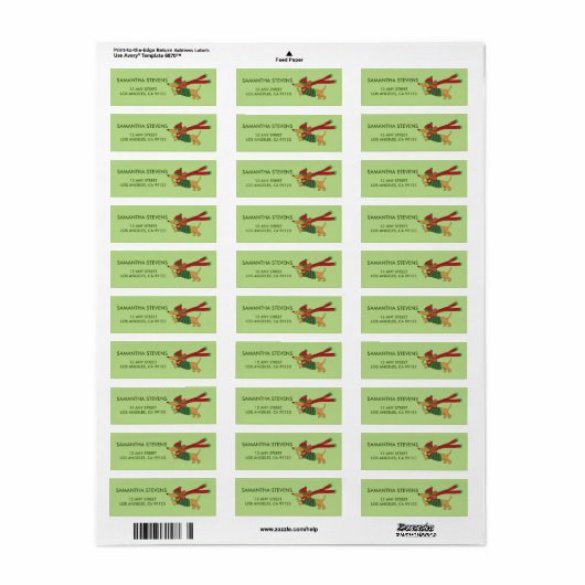 Holiday Dachshund Return Address Labels (Full Sheet)