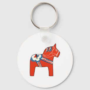 Holiday Dala Horse Sleutelhanger