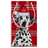 Holiday Dalmatian Dog Red Festive Plaid Christmas Klein Cadeauzakje (Achterkant)