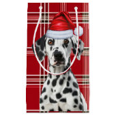 Holiday Dalmatian Dog Red Festive Plaid Christmas Klein Cadeauzakje (Voorkant)