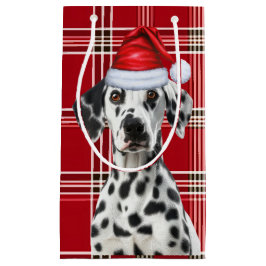 Holiday Dalmatian Dog Red Festive Plaid Christmas Klein Cadeauzakje