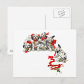 Holiday Dalmatian Pups Feestdagenkaart (Voorkant / Achterkant)