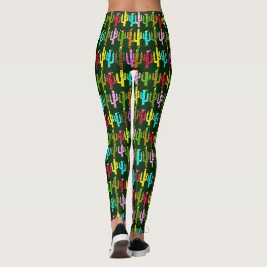 Holiday Decorated Cactus Christmas  Leggings (Achterkant)
