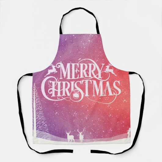 Holiday Deer Landschap Schort (Voorkant)