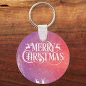 Holiday Deer Landschap Sleutelhanger (Voorkant)
