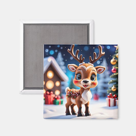 Holiday Deer Magnet (Voorkant / Achterkant)