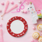 Holiday Deer Patroon Papieren Bordje (Feest)
