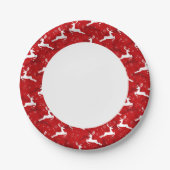 Holiday Deer Patroon Papieren Bordje (Voorkant)