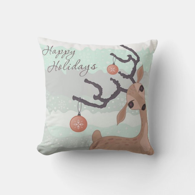 Holiday Deer Pillow Kussen (Voorkant)