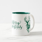 Holiday Deer Tweekleurige Koffiemok (Voorkant rechts)