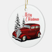 Holiday Delivery Hot Rod Keramisch Ornament (Links)