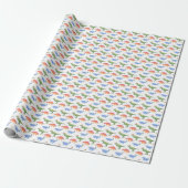 Holiday Dinosaurs Wrapping Paper Cadeaupapier (Uitgerold)