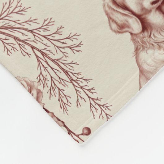 Holiday Dog Blanket Golden Retriever Letter A Fleece Deken (Hoek)