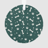 Holiday Dog Bone & Pawprint Persoonlijke foto van  Ornament (achterkant)