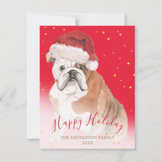 Holiday Dog Gold Red Seizoensgebonden groet (Voorkant)