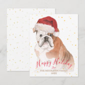 Holiday Dog Gold Seasonal Greeting (Voorkant / Achterkant)