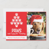 Holiday Dog Paws Kerstmis Kaart (Voorkant)