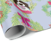 Holiday Dog Wreaths in Blue Cadeaupapier (Rol Hoek)