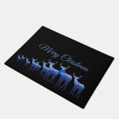 Holiday Doormat-Merry Kerstblauw Deer/Elk Deurmat (Schuin)