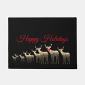 Holiday Doormat-Prettige feestdagen Tan Deer/Elk Deurmat (Voorkant)