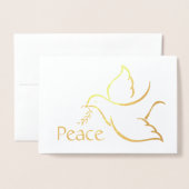 Holiday Dove Moderne Vrede Groene Typografie 1 Fot Folie Kaarten (Voorkant met envelop)