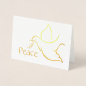 Holiday Dove Moderne Vrede Groene Typografie 1 Fot Folie Kaarten (Voorkant)